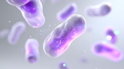 Close-up of bacteria cells, showcasing microscopic details and intricate structure. The image reveals the complex and fascinating world of microorganisms.