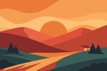 vector illustration of a landscape