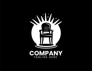 Obraz premium Spotlighted Chair Empty Stage Dramatic Ambiance Vector Logo Design