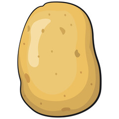 cute cartoon potato vector isolated on transparent background, work of hand drawn