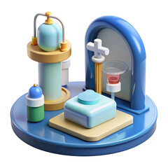 Cute 3d product display on white background