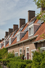 Dutch Social housing block with solar panel rooftop in Middelburg