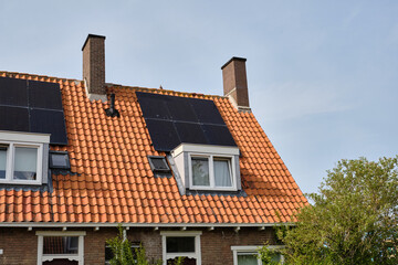 Dutch Social housing block with solar panel rooftop in Middelburg