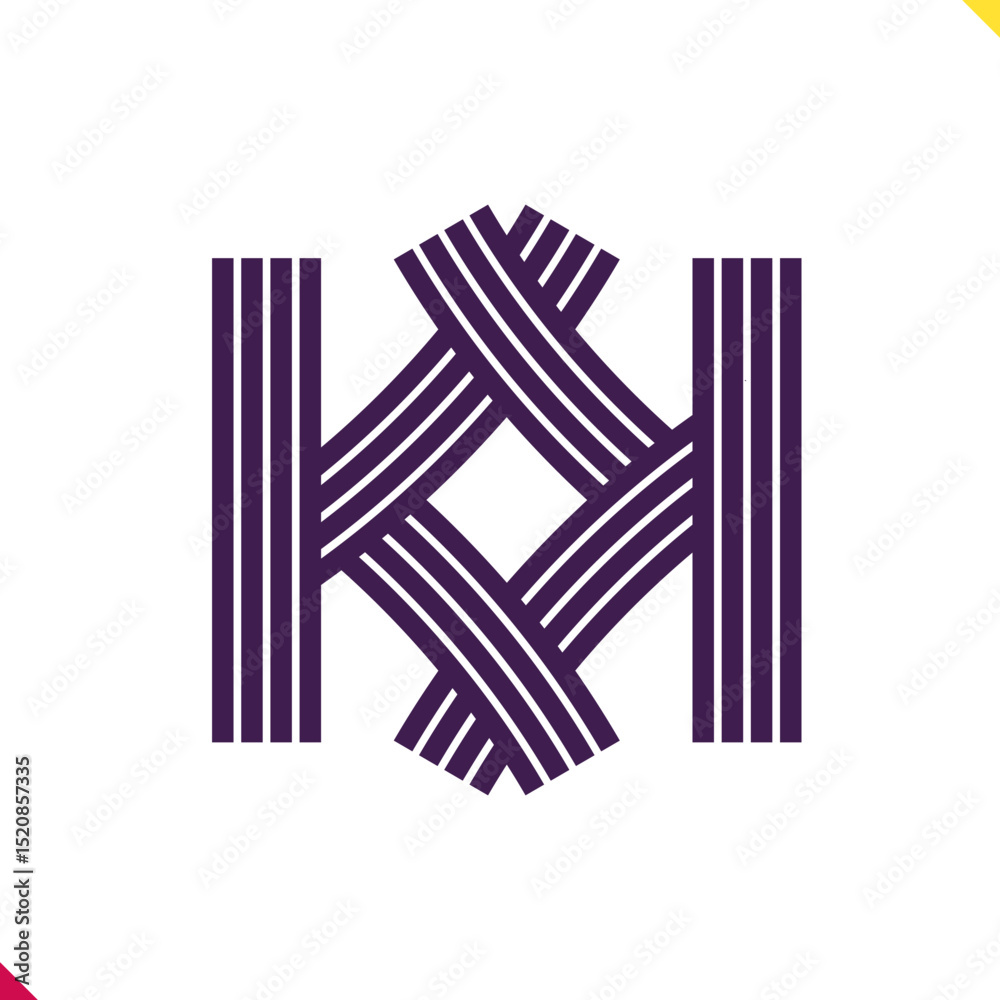 Fototapete parallel line monogram initial logo, combination of letter k and k. best for name abbreviation.