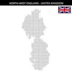 Obraz premium Small dots map of north-west-england in United Kingdom