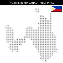 Obraz premium Small dots map of northern-mindanao in Philippines