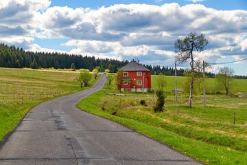 Fototapeta premium beautiful nature in krusne hory mountains in czechia
