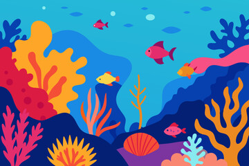 Naklejka premium seamless pattern with colorful fishes