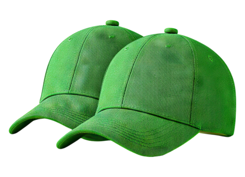 Two vibrant caps green