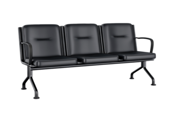 Waiting area seating on transparent background, PNG
