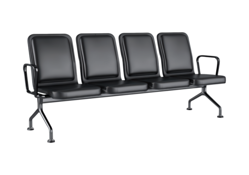 Waiting area seating on transparent background, PNG