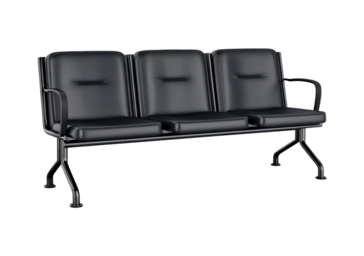Waiting area seating on transparent background, PNG