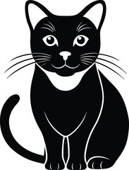 black and white cat vector
