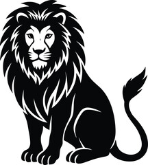 lion black and white