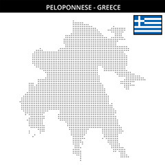 Small dots map of peloponnese of greece