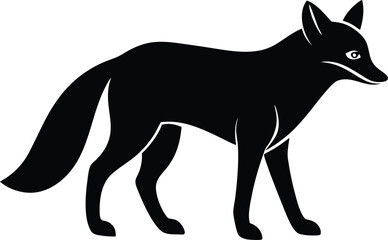 fox silhouette isolated on white