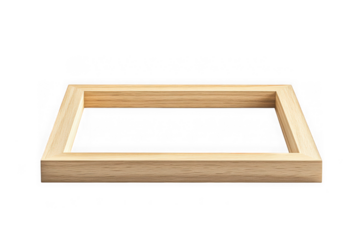 Wooden rectangle frame border photo mockup template illustration design element graphic resource isolated on transparent background