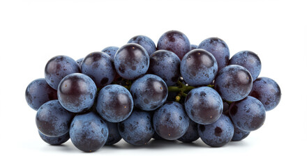 Dark purple grapes cluster isolated