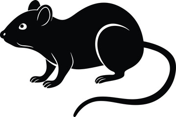 vector illustration of a black rat
