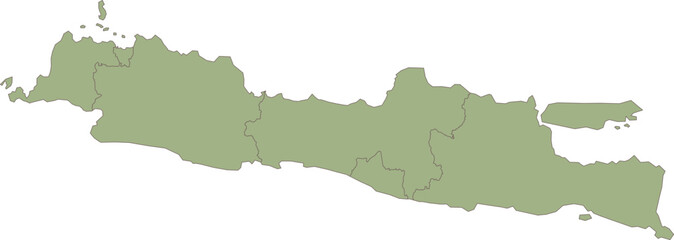 Jakarta Land With Provincial Border Lines Indonesia Map Icon