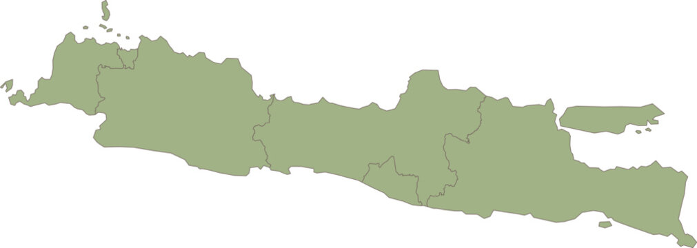 Jakarta Land With Provincial Border Lines Indonesia Map Icon