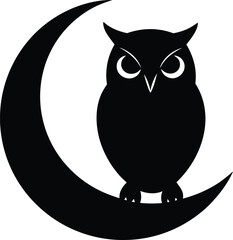 owl on black background