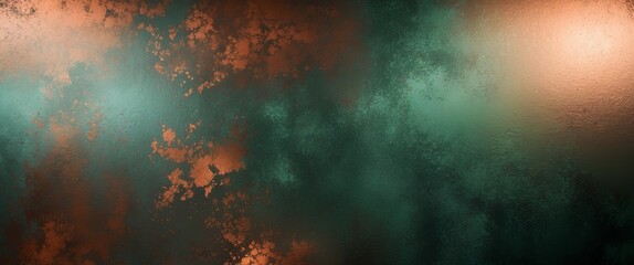Abstract Texture with Teal, Green, and Copper Hues for Backgrounds and Designs.