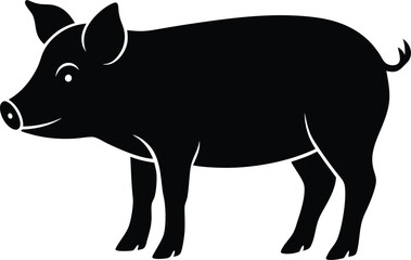 silhouette of a wild boar