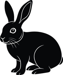 black rabbit vector illustration