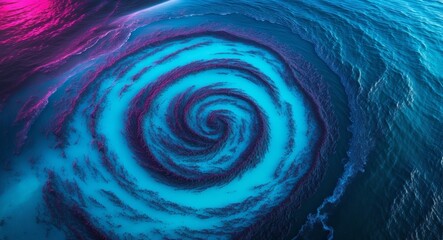 Abstract Swirl of Colors. A Mesmerizing Dance of Turquoise, Blue, and Magenta Hues.