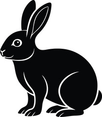 black rabbit vector illustration