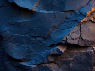The Play of Light and Shadow on a Rugged Rock Face, Revealing Textures and Form.