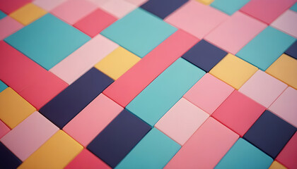 Multicoloured block pattern with pastel hues
