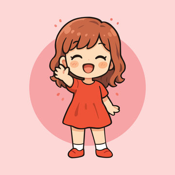 cute chibi girl character illustration