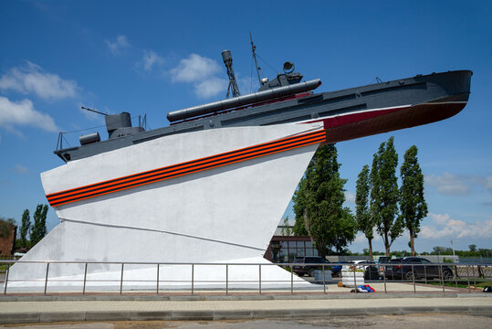 AZOV, RUSSIA - MAY 21, 2025: Monument to the sailors of the Azov Military Flotilla. Azov, Rostov region