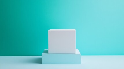 Minimal pastel display platform with soft light and clean shadows for modern product background scene