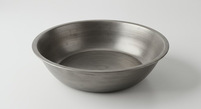 Simple gray metal bowl