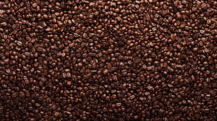 Close up view of heap of millions of small aromatic roasted coffee beans swirling around with steam
