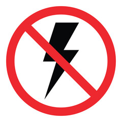 Obraz premium No Electricity and Lightning Bolt Icons – Vector Set of Power Outage, Warning, and Thunderbolt Signs.