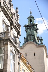 Lviv's Architectural Heritage Under Blue Sky