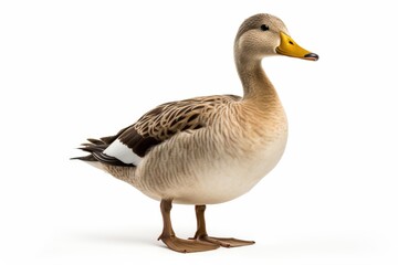 Obraz premium Female duck standing gracefully in a highlighted setting