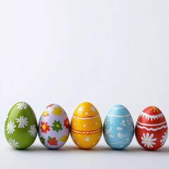Fototapeta premium colorful painted easter eggs on white background