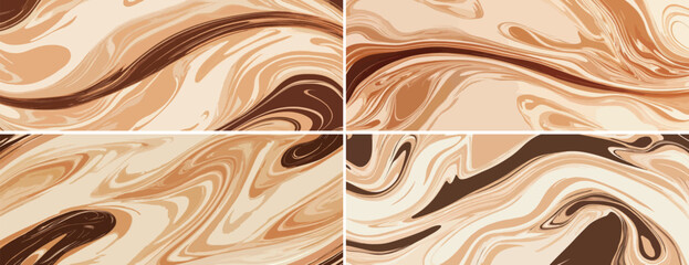 Abstract Marble Vector Background, Brown and Beige Colors