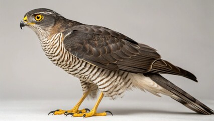 Fototapeta premium Eurasian Sparrowhawk on studio background