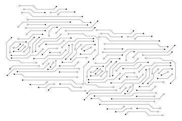 Abstract digital background with technology circuit board texture. Electronic motherboard illustration. Communication and engineering concept. Vector illustration