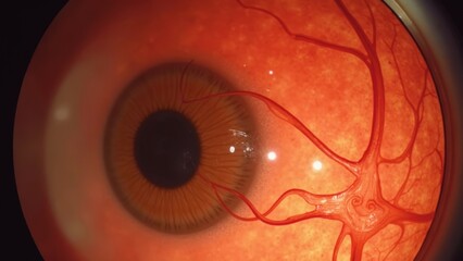 Close up image of the retina of the eye