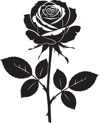 Rose Flower Silhouette Vector Illustration