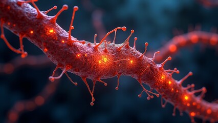 Schematic diagram of red neurons
