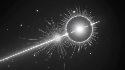 Abstract image of luminescent particles