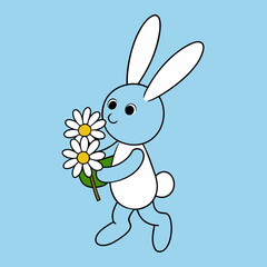 easter bunny with eggs